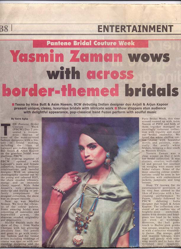 Yasmin Zaman was a clear winner on Day 2 with her bridal collection